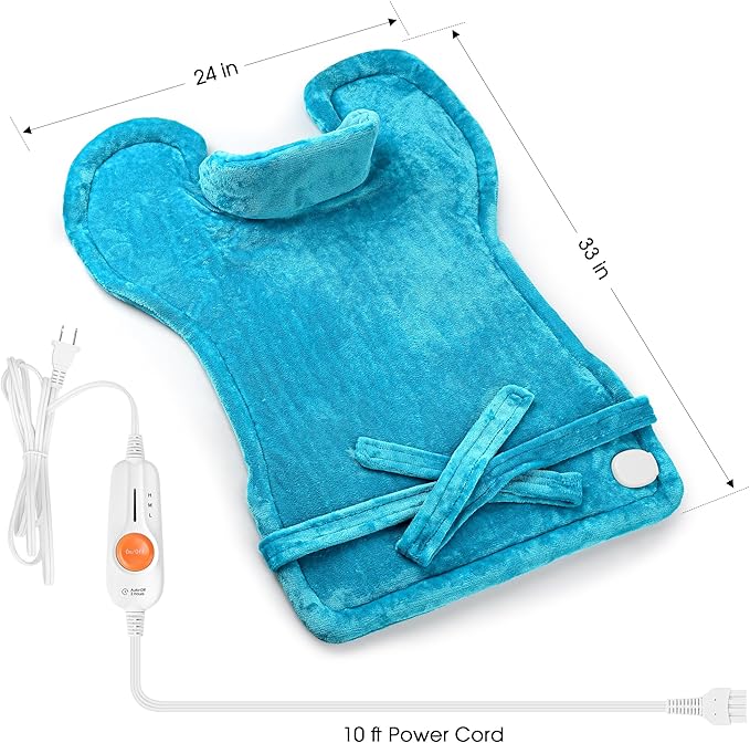 BOILEAU Electric Heating Pad for Neck and Shoulders and Back Pain Relief, Practical Birthday Gifts for Women Men Mom Dad Elderly,24"x33" Large Heating Heat Pad,Self Care Gifts for Him Her Wife Husband