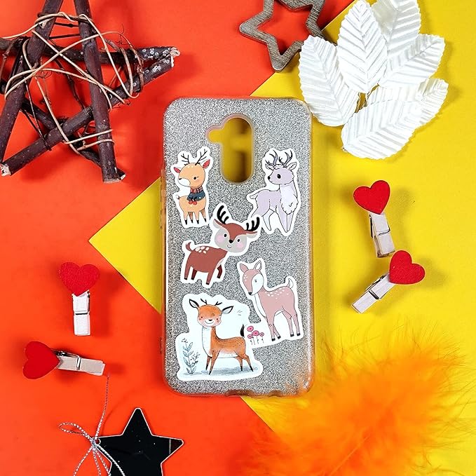 BulbaCraft 100Pcs Deer Stickers and Decals - Woodland, Gold, Whitetail, White Deer Stickers for Water Bottles & Laptops, Gifts for Women & Men