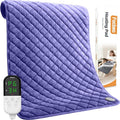 King Size Heating Pad for Back Pain 32"x24" Extra Large Electric Heating Pad for Period Cramps Relief & Body Neck Shoulder Auto Shut Off Heat Pad Temperature Settings Machine Washable Drak Blue