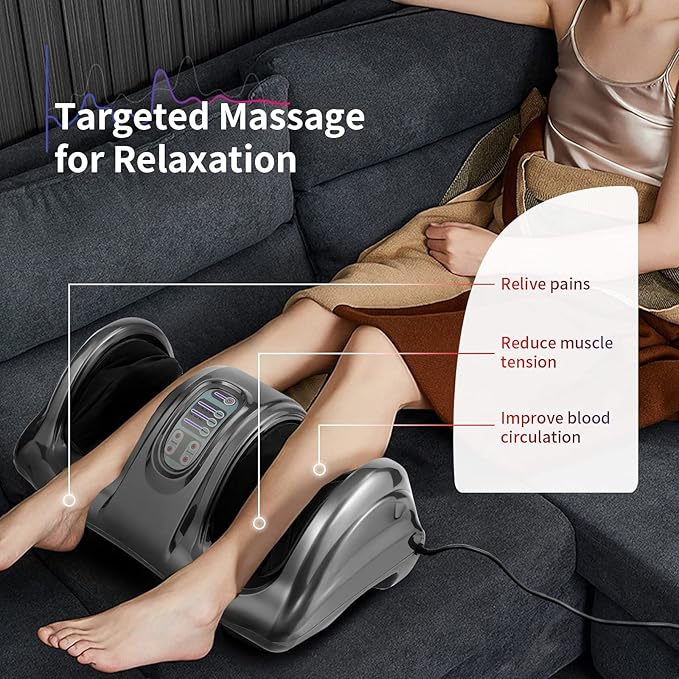 Giantex Shiatsu Foot Massager Machine for Feet, Nerve Pain Therapy Spa Gift Deep Kneading Rolling Massage for Leg Calf Ankle, Electric Shiatsu Foot Massager w/Remote, 4 Modes, Gray