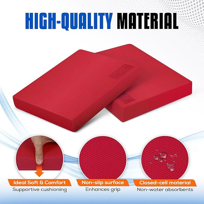 Yes4All Balance Pad, Nonslip TPE Foam Balance Pad with Upgraded Sizes - L, XL, XXL Balance Mat for Fitness, Yoga & Stability Training - Multicolor Options