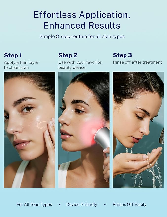 10oz Microcurrent Conductive Gel – Hydrating Gel with Hyaluronic Acid & Aloe Vera – Fragrance-Free, Paraben-Free, Non-Irritating