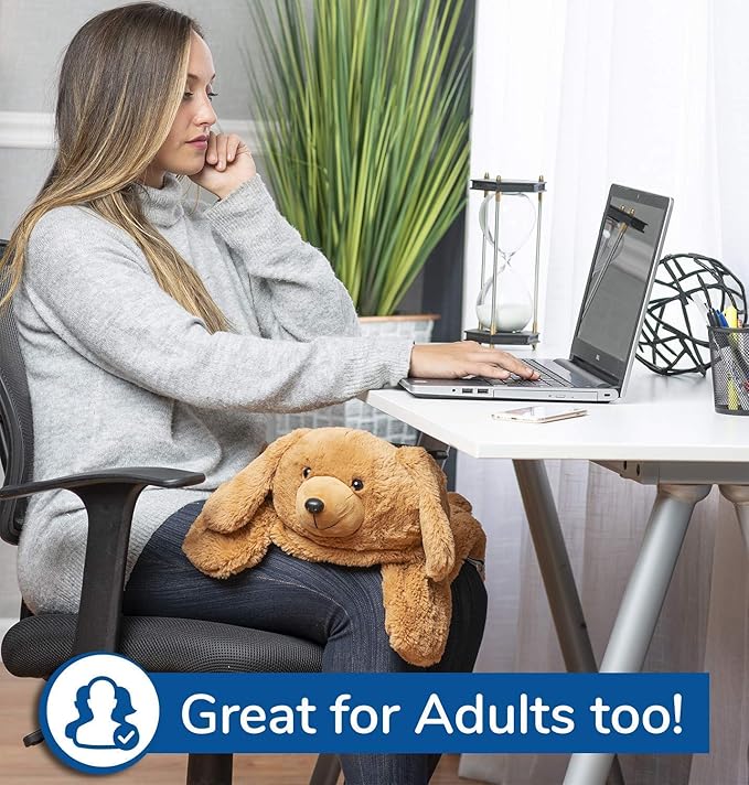 FRIENDLY CUDDLE Weighted Lap Blanket for Kids & Adults – Kids Weighted Blanket – ASD, Sensory Processing Weighted Stuffed Animals Dog Toy – Microwavable Weighted Lap Pad for Kids, 5 Lbs.