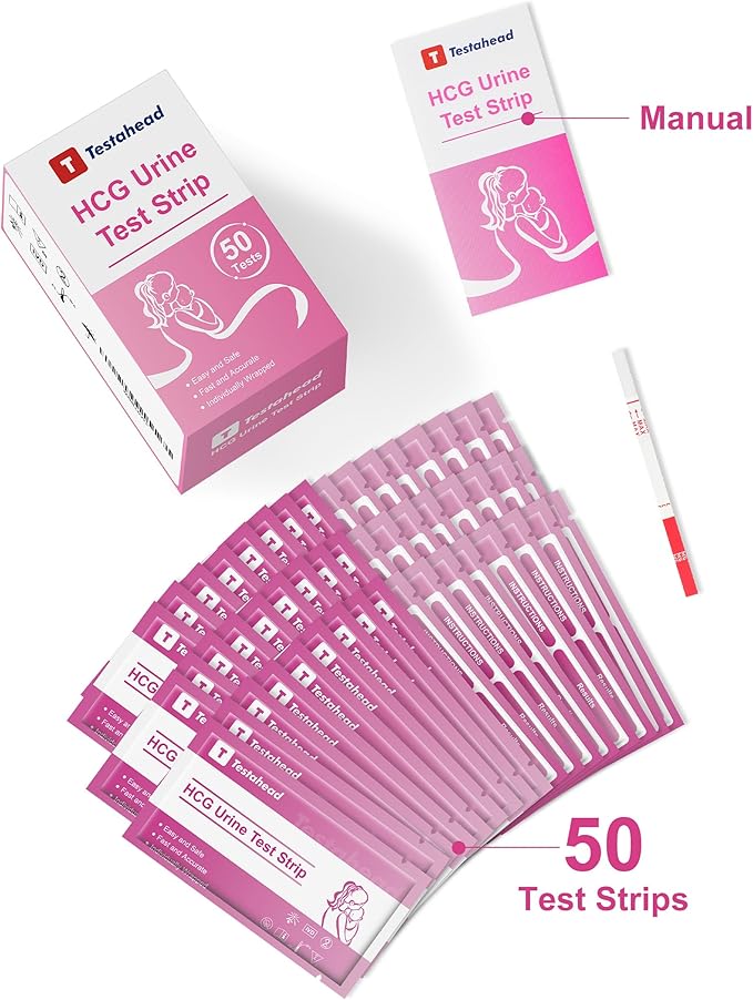 Pregnancy Test Strips, 50 Count, High Sensitivity Home Tests for Early Detection