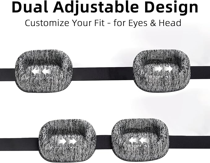 Eye Mask for Sleeping - 100% Blacking Sleep Mask for Men Women, Sleeping Mask with Adjustable Night Blindfold Flight, Travel, Nap