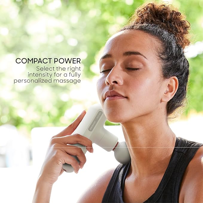 Sharper Image Powerboost Move Aero [New 2026 Version] Mini Deep Tissue Percussion Massage Gun| Muscle Recovery & Pain Relief Massage Tool| Full Body Back & Shoulder Massager| Gift for Men Women