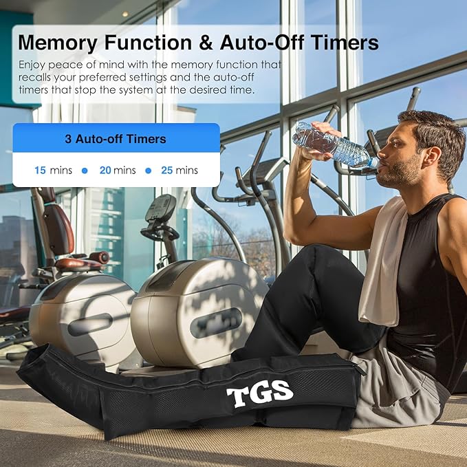 TGS Leg Massager for Circulation and Pain Relief FSA Thigh Compression Boots Professional Calf Recovery Compression System Full Leg Circulation Machine - Reduces Muscle Fatigue for Athletes/Seniors