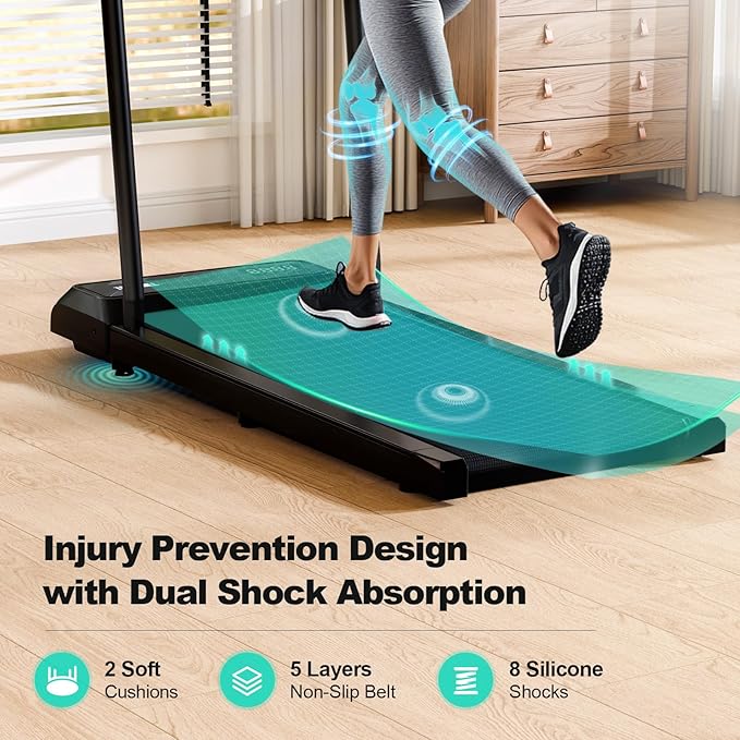 Walking Pad Treadmill, 3 in 1 Under Desk Treadmill for Home Office w/2.5HP Motor/4.0MPH/45dB, Walking Pad w/Safety Handle/Remote/LED Display, Portable Treadmills Supports Up to 300lbs