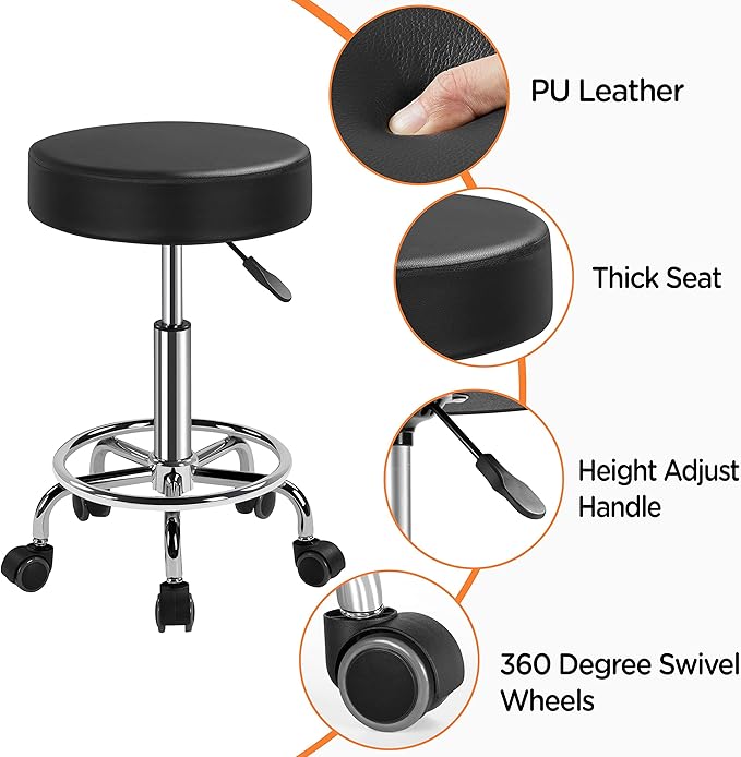 Yaheetech Aluminium 2 Folding Massage Table with Rolling Stool Portable Massage Bed Spa Bed Stool Adjustable Swivel Salon Chair Massage Therapy Table with Headrest & Armrest Black