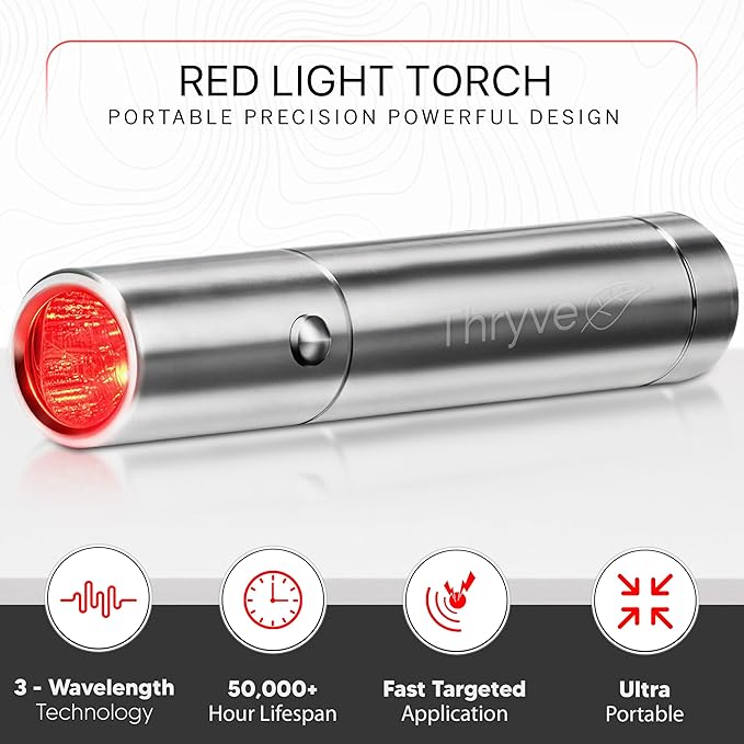Infrared & Red Light Therapy Torch for Body, Face, Eyes, Hair, & Knee Wellness Support | Portable Infrared Wand for Relaxation, Muscle Comfort and Healthy-Looking Skin | 630nm 660nm 850nm