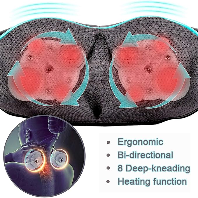 Mo Cuishle Shiatsu Neck Massager for Pain Relief – Deep Kneading Back Shoulder Massage with Heat – Ideal for Valentine’s Day, Christmas, Mother's Day, Father's Day, Gifts for Men Women Mom Dad Her Him
