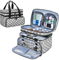 BAFASO Double Layer Medicine Bag with 2 Detachable Pouches, Pill Bottle Organizer for Travel and Daily Use (Bag ONLY), Polka Dots