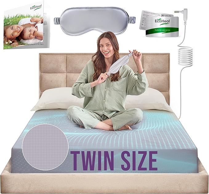 Earth Grounding Sheets Twin Size with 12% Silver Fiber & 4% Silk & 84% Cotton - Gray - Quality Certified Grounded Well Bed Sheet - Conductive Fitted Sheet for Better Sleep
