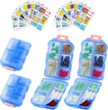 2PCS 7-Day Pill Organizer with Labels – Travel Pill Case, Daily Medication Organizer | Compact & Secure | Fits in Pocket/Purse (3.7” x 2.4”)