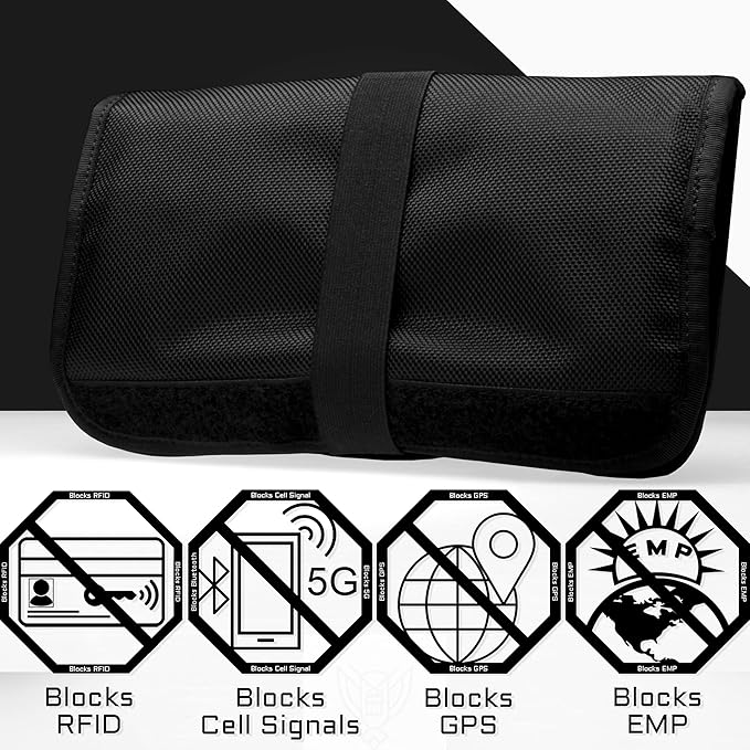 Xtreme Sight Line ~ Faraday Bag for Phones and Other Small Electronics (11" x 9") ~ Data Security for Executive Travel ~ Shoulder Strap Included ~ Tracking/Hacking Defense