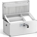 Medicine Lock Box with Key, Alluminum Alloy Box for Medication,First Aid Box with a Removeable Tray to Store Medicines & Pills for Home, Silver, 16 * 9.25 * 7.48 Inch