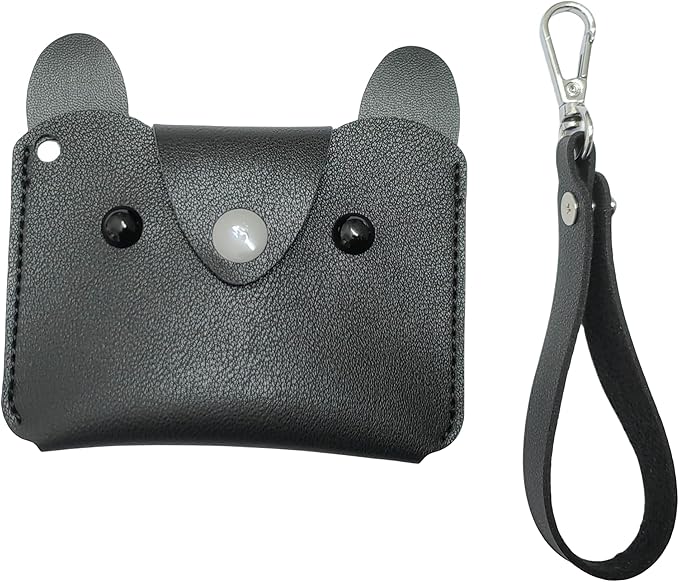 Birth Control Pill Case/Wallet PU Leather Medicine Holder Cat (Black)