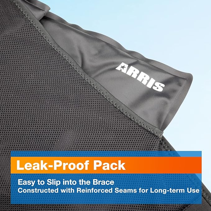 Gel Ice Pack for Back, ARRIS Back Ice Wrap with Support Belt for Pain Relief, Flexible Hot Cold Therapy Back Brace for Waist, Lower Lumbar, Injuries, Sciatic Nerve…