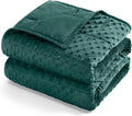 Kivik Cooling Weighted Blanket for Adults, 15 lbs Breathable Minky Dot Heavy Throw Blankets, Ultra Soft Weighted Comforter, Machine Washable, 60"x80" Queen, Dark Green