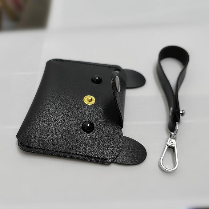 Birth Control Pill Case/Wallet PU Leather Medicine Holder Cat (Black)