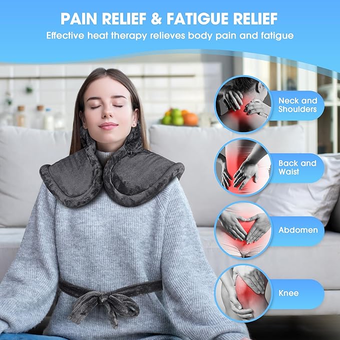Heating Pad for Neck and Shoulders and Back Pain Relief, FLUFFYWARMTH Birthday Gifts for Women Men Mom Dad Elderly, Self Care Gifts for Him Her Wife Husband, Cozy 24"x33" Large Electric Heating Pad