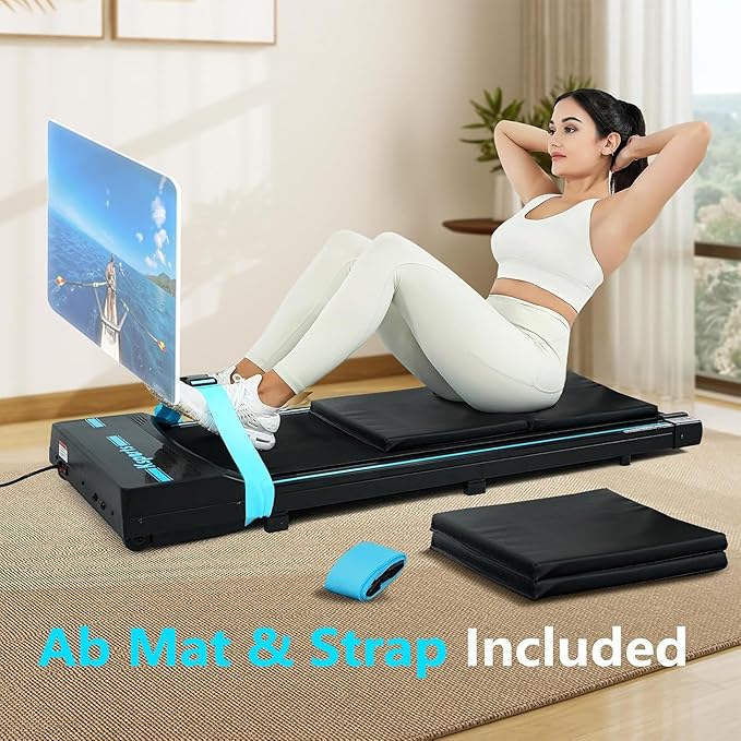 Ksports Walking Pad & Folding Treadmill – 2.5HP, Sit-Ups Mat, Bluetooth App, Portable Wheels | Incline, Desk, Dual Displays, 308 lbs & 265lbs Capacity