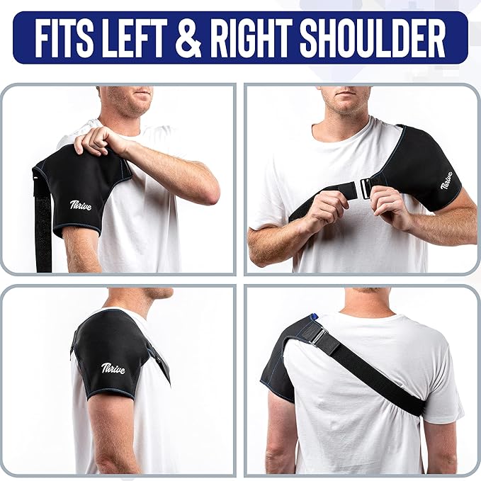 Thrive Shoulder Ice Pack Rotator Cuff Cold Therapy - FSA HSA Reusable Shoulder Compression Sleeve Hot and Cold Pack for Pain Relief and Rotator Cuff Injuries, Bursitis and Swelling