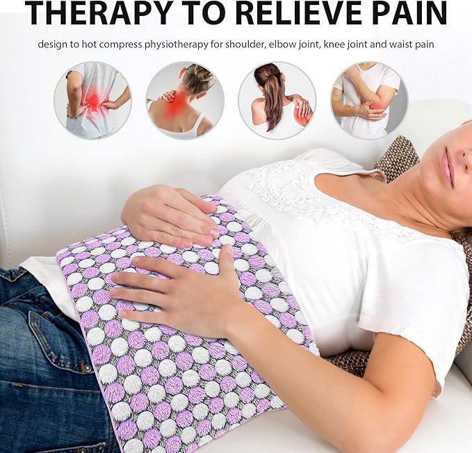 Full Weighted Electric Heating Pad for Back Pain, Cramps, Relief - Auto Shut Off - 2.3lb Heat Pad with Moist & Dry Heat Therapy Options - Hot Heated Pad - (XL 12"x24") - PYQ0Z