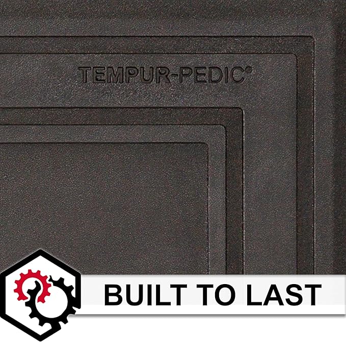 Tempur-Pedic Ultra Comfort Anti-Fatigue Frame Raven 1' 8" x 3' 6" Kitchen Floor Mat Cushioned Ergonomic Standing Desk Mat Waterproof Non-Skid Foam