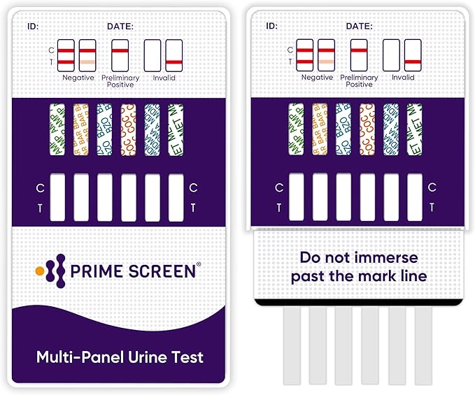 Prime Screen 12 Panel Multi Drug Urine Drug Test Card (AMP,BAR,BZO,COC,mAMP,MDMA,MOP/OPI 300,MTD,OXY,PCP,TCA,THC) - WDOA-7125 [1 Pack]