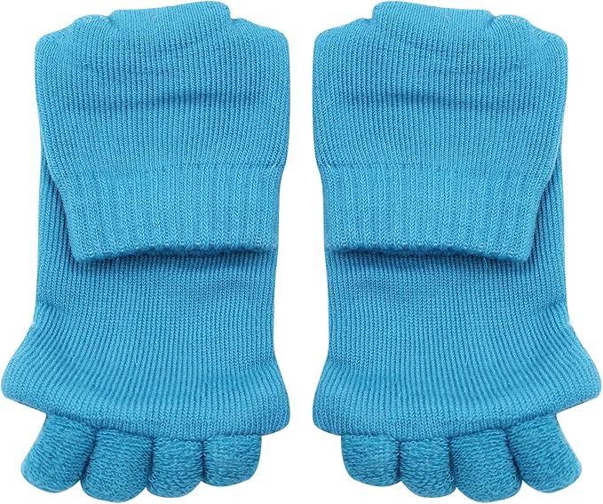 AIBEARTY 3 Pairs Yoga Sport Gym Five Toe Separator Socks Foot Massage Toeless Socks