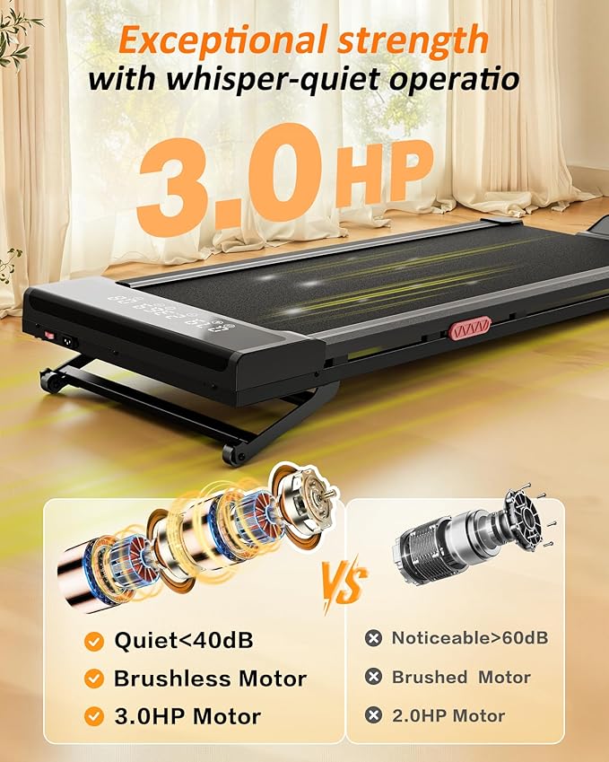 Treadmill with Auto Incline,12-Level Incline Walking Pad Treadmill with Handle Bar,3.0HP Quiet Under Desk 350 lbs Weight Capacity 2 in 1 Foldable Treadmills Walking LED Display for Home Office Gym