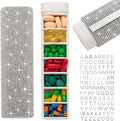 Pill Case for Purse Bling 7-Day Pill Organizer Weekly Compact Medicine Containers Travel Medication Box Holder for Traveling Women(White)