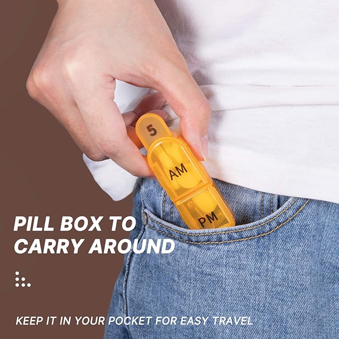 Daviky Monthly Pill Organizer 2 Times a Day - 30 Day Pill Box AM PM, BPA Free One Month Medicine Organizer Twice Daily, 31-Day Case to Hold Vitamins, Supplements & Medication