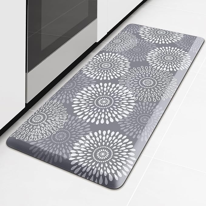 LuxStep Kitchen Mat Waterproof Kitchen Rugs for Floor Cushioned Anti-Fatigue Mat Non-Slip Standing Desk Mat Comfort Floor Mats for House Sink Office 17.3" x 39" Grey