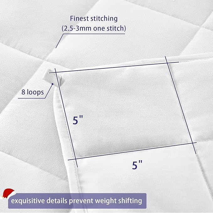 yescool Weighted Blanket for Adults (30 lbs, 88” x 104”, White) Cooling Heavy Blanket for Sleeping Perfect for 290-310 lbs, King Size Breathable Blanket with Premium Glass Bead