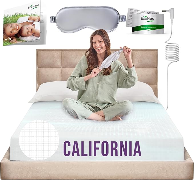 Earth Grounding Sheets California Size with 12% Silver Fiber & 4% Silk & 84% Cotton - White - Quality Certified Grounded Well Bed Sheet - Conductive Fitted Sheet for Better Sleep