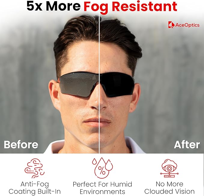 Safety Glasses – ANSI Z87 Certified, 5X Anti-Fog ClearShield™ Lenses with Premium Hard Case & Accessory Bundle