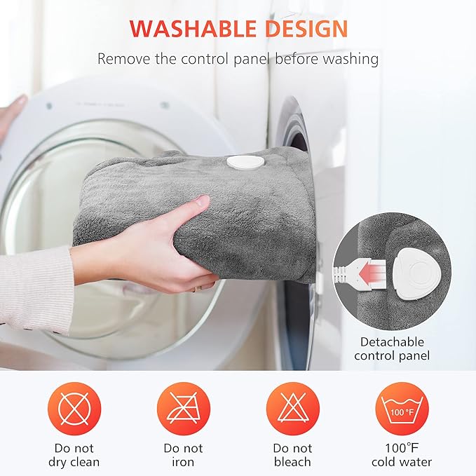 Comfier Large Heating Pad for Back, FSA Eligible, Soft Flannel Fast Heating Pads for Neck and Shoulders, Electric Heated Wrap, 3 Heat Levels & 90-Mins Auto Shut Off, Gifts for Mom Dad Women Men
