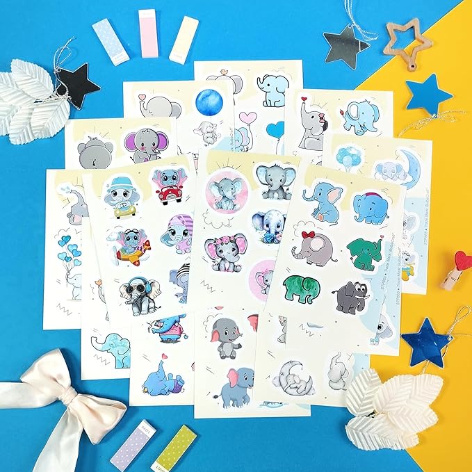BulbaCraft Elephant Stickers, Elephant Stickers for Water Bottle and Laptop, Gifts for Women & Men