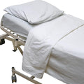 Careoutfit All in One Hospital Bed Linen in a Bag, Top Sheet, Bottom Sheet, Pillow Case and Blanket, White Premium