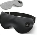 Cordless Heated Eye Mask for Dry Eyes, Electric Warm Compress Rechargeable with 3 Temperature Settings, Blocking Light Eye Heating Pad for Sleeping, Washable Silk Heat Sleep Mask, Black