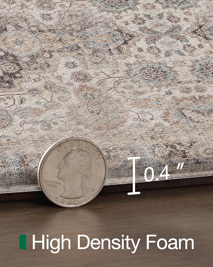 LUMI Kitchen Mat Anti Fatigue Cushioned, Memory Foam Padded Standing Rug Washable, Non Slip Comfort Floor Runner for Home, Sink, Laundry, Office, 24"x87", Taupe