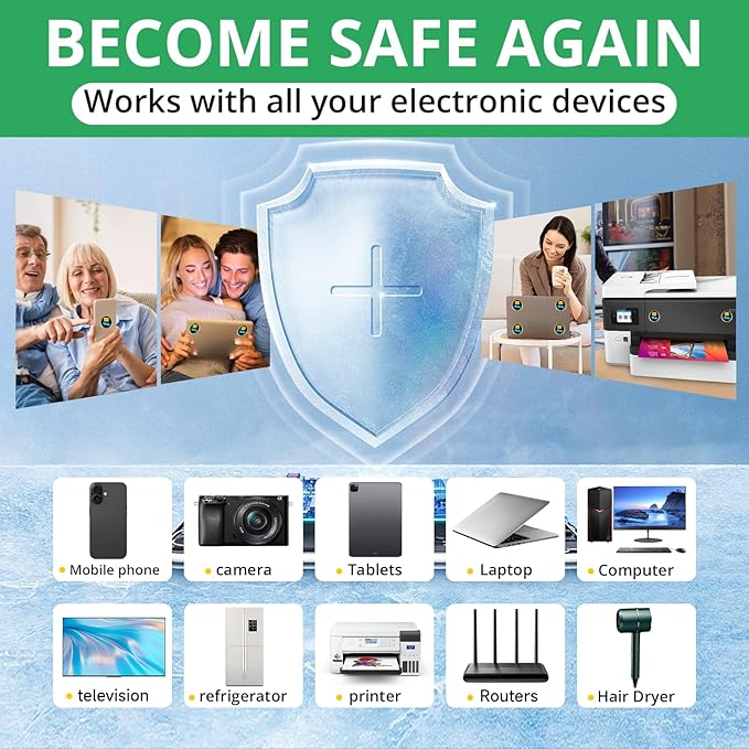 6 Pcs Cell Phone Protection Stickers Neutralizers for Smartphones, Tablets, Laptops, Computers, WiFi, TV, Monitors