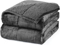 Aemicion Sherpa Fluffy Weighted Blanket for Adults, Washable Plush Weighted Blanket,15lbs 48x72in Weighted Cozy Blanket as Gifts for Women Man-Dark Grey