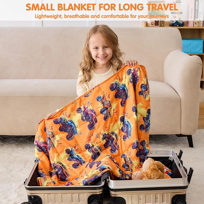 yescool Truck Car Weighted Blanket 7 Pounds Cooling Weighted Lap Blanket, Heavy Blanket for Sleeping, Breathable Weighted Throw Blanket Gifts for 60-80lbs, 40"x60"