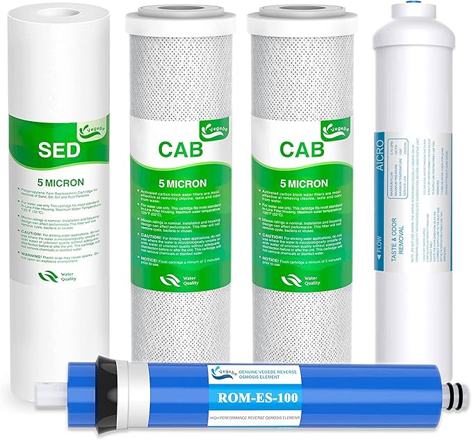 1-5 Stage 100 GPD RO Water Filter Set Replacement Fit for APEC Reverse Osmosis System (1/4" Output)