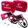 Deluxe Aneroid Sphygmomanometer Blood Pressure Monitor Set – 2-Pack – Adult Cuff, Carrying Case & Calibration Tool – High Contrast Dial for Accurate Readings – Portable & Durable Design – Pink