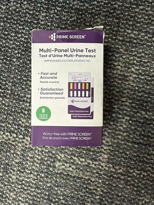 Prime Screen [5 Pack] 5 Panel Instant Urine Drug Test Kit, Medically Approved for Testing AMP, Benzos (BZO), COC, OPI, Marijuana (THC) - WDOA-754