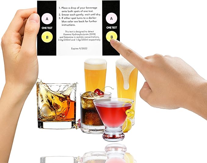 10 Strips - 20 Tests. Test Your Drink or Beverage. Escape Drink Spiking. Detect GHB or KETA Using The Personal Test Strips.